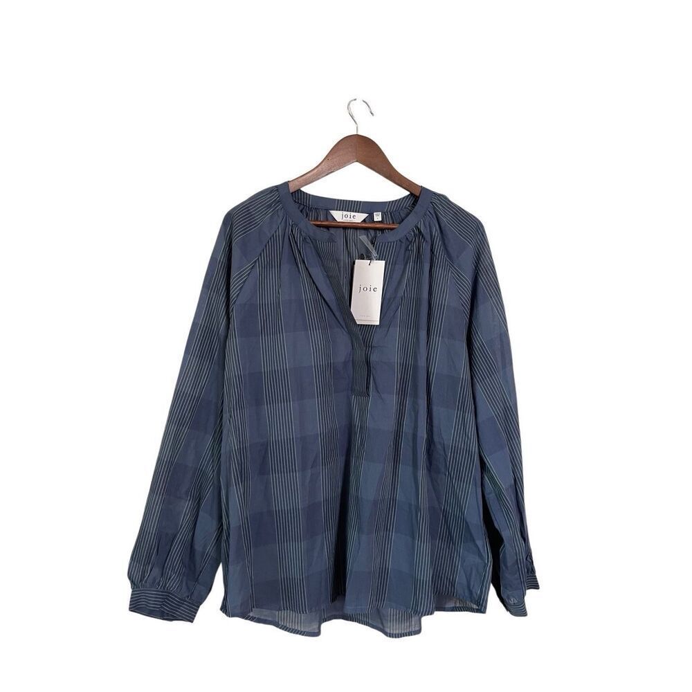 Joie Blue Plaid Blouse - NEW with tags